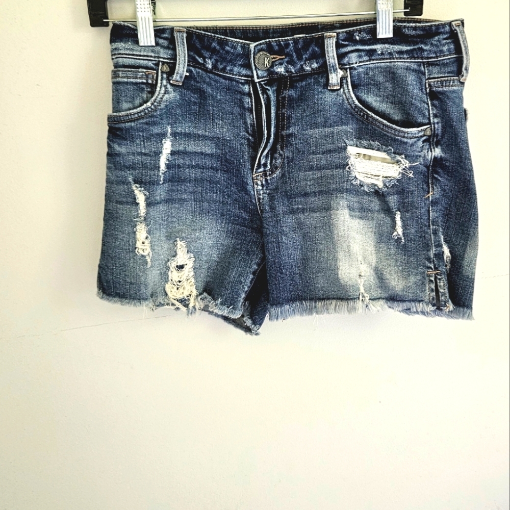 Kut from the Kloth Blue Distressed Jean Shorts